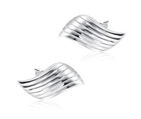 Wing Shaped Silver Stud Earring STS-5624